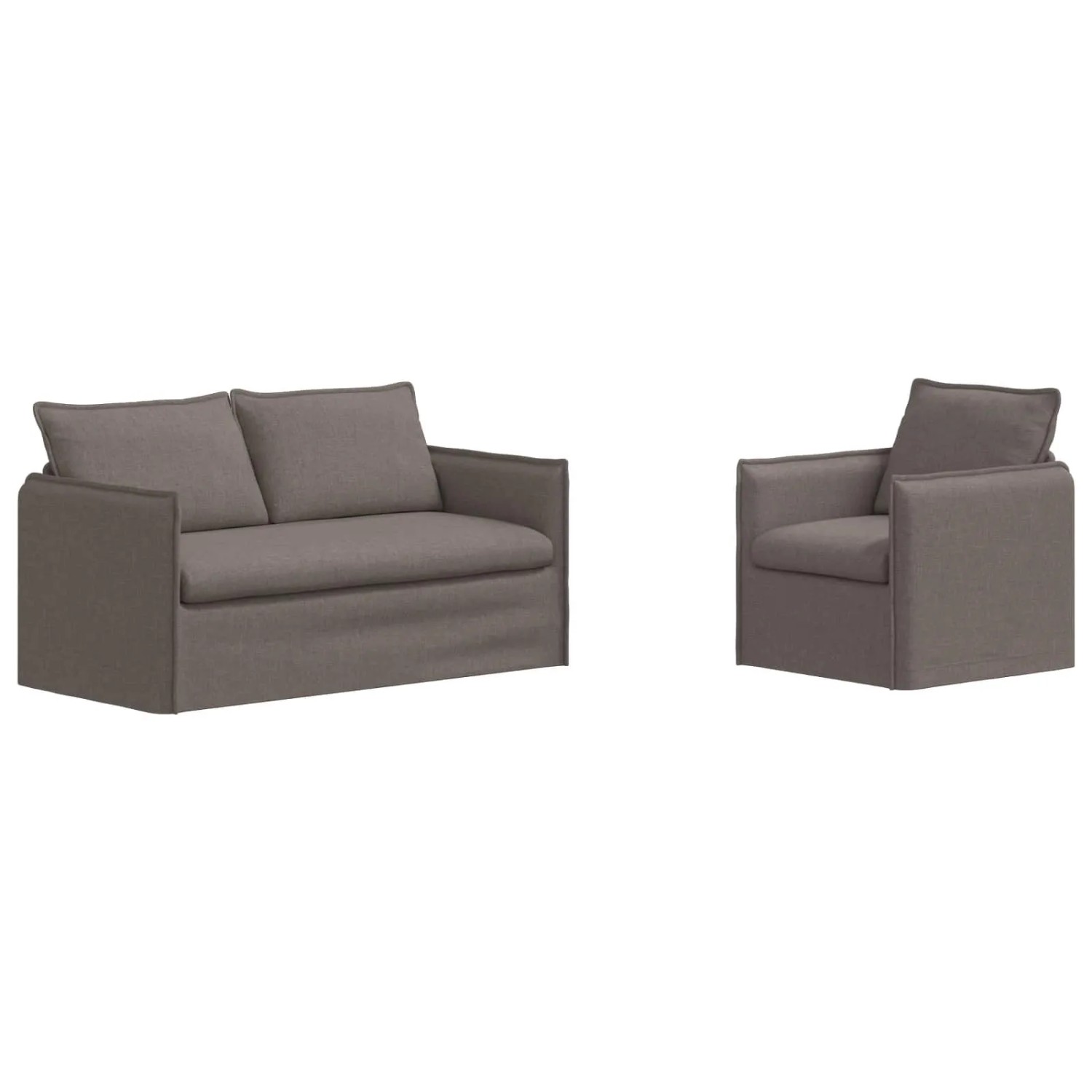 vidaXL Sofa 2-Tlg Taupe 196 x 82 x 85 cm Stoff 3407571