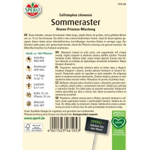 Sperli Sommeraster Riesen-Prinzess-Mischung Saatgut für farbenprächtige Blumen im Garten.