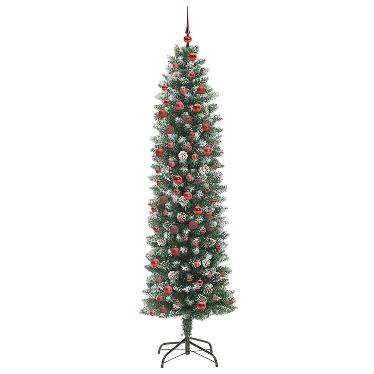 vidaXL Künstlicher Schlanker Weihnachtsbaum Grün und Weiß 210 cm 3395305
