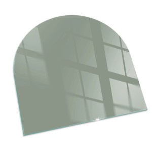 Tulup Glasplatte für Kamin Grün Glasplatte unter Kaminöfen Halbkreis 100x100 cm Grün Glasplatte für Kamin Vorlegeplatte für Kaminöfen