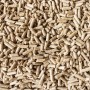 STROY Strohpellets Einstreu: Nahaufnahme von hellbraunen Pellets aus Weizenstroh für Kleintiere.