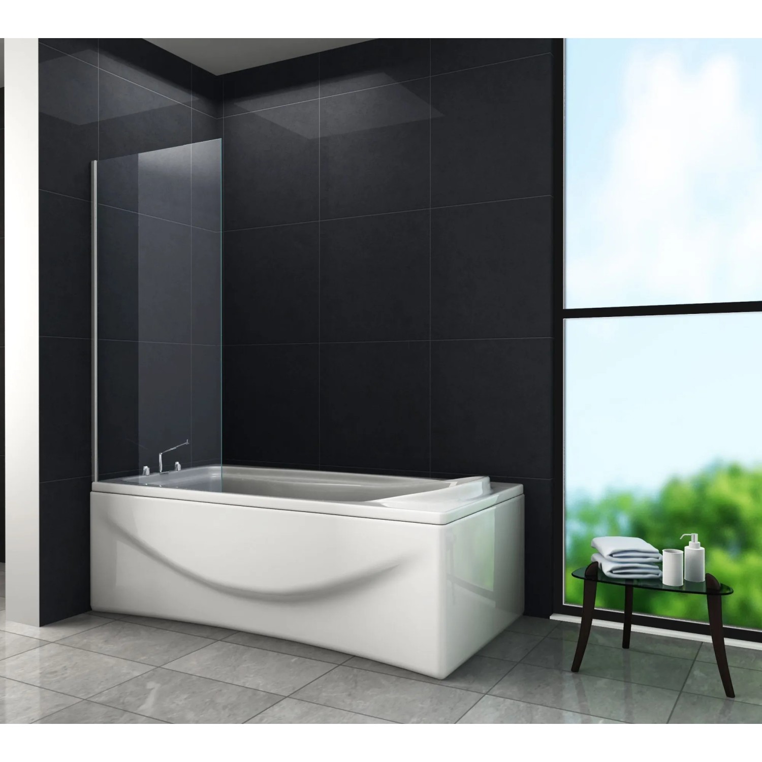 Glasdeals Fixe Badewannenaufsatz Duschtrennwand STURDO 70 x 140 cm – 3517_2