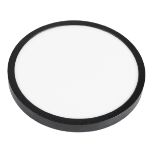 Schwarzes, rundes ENOVALITE LED Panel, 18W, für Einbau oder Aufbau. Farbtemperatur einstellbar.