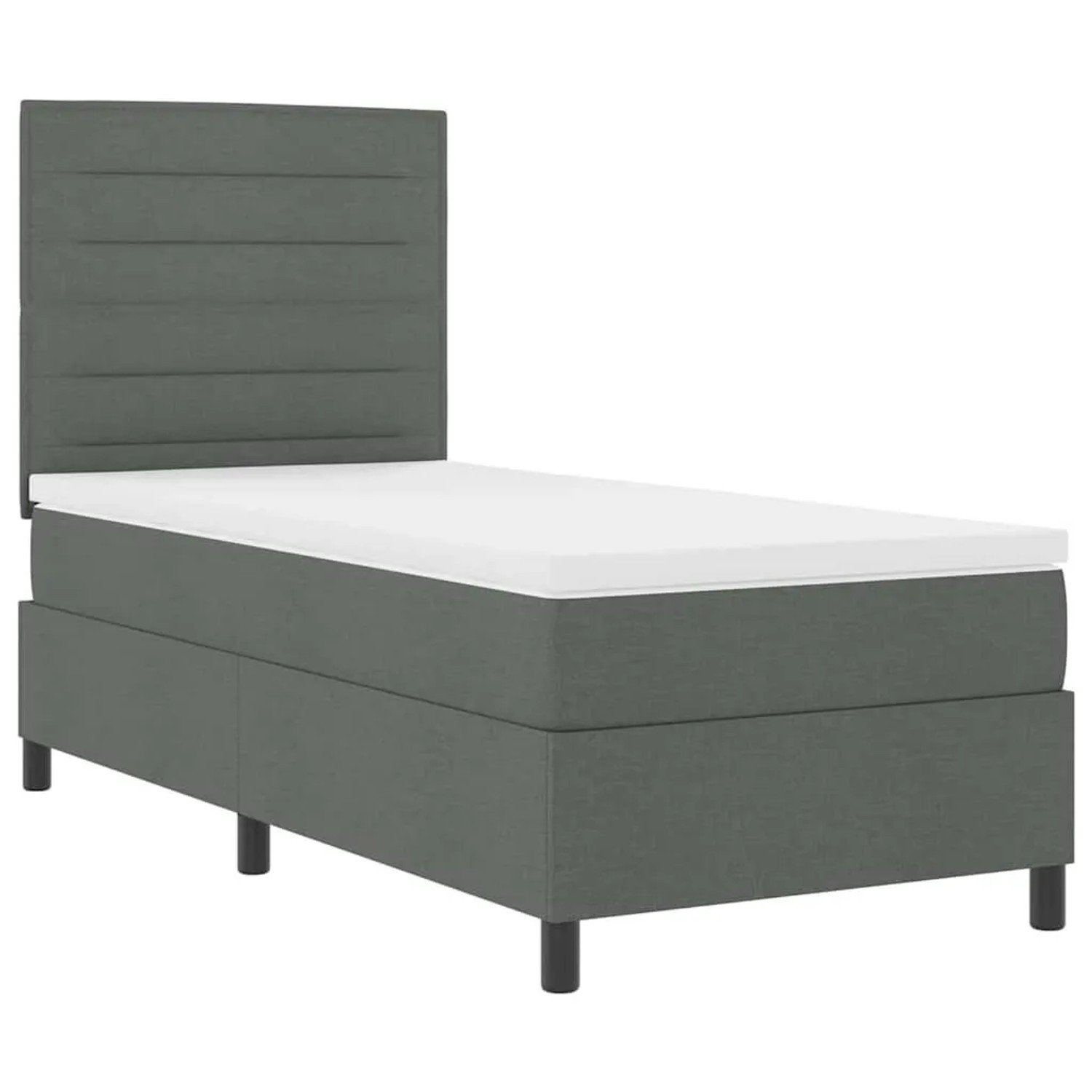 vidaXL Boxspringbett mit Matratze Dunkelgrau 100 x 200 cm Stoff 3342768 günstig online kaufen