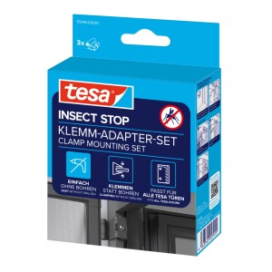 tesa Insect Stop Klemm-Adapter-Set anthrazit für Insektenschutzrahmen ohne Bohren.