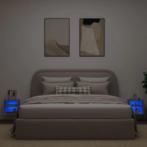 vidaXL TV-Wandschränke mit LED-Leuchten 2 Stk Betongrau 30x28,5x30 cm 836980