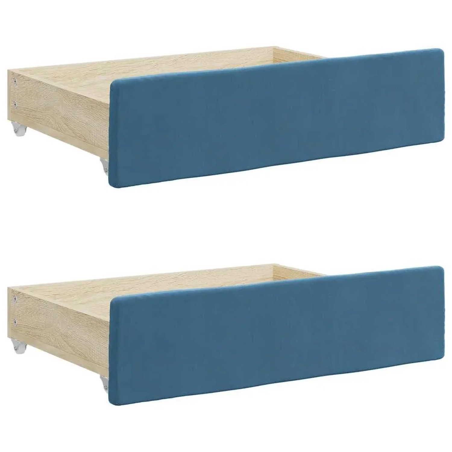 vidaXL Bettschubladen 2 Stk Blau Holzwerkstoff und Samt 833915