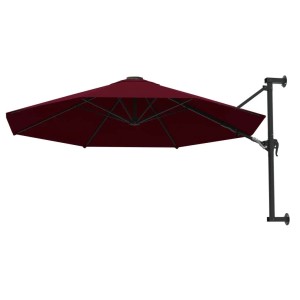 Burgunderroter vidaXL Balkonschirm zur Wandmontage, 300 cm Durchmesser.