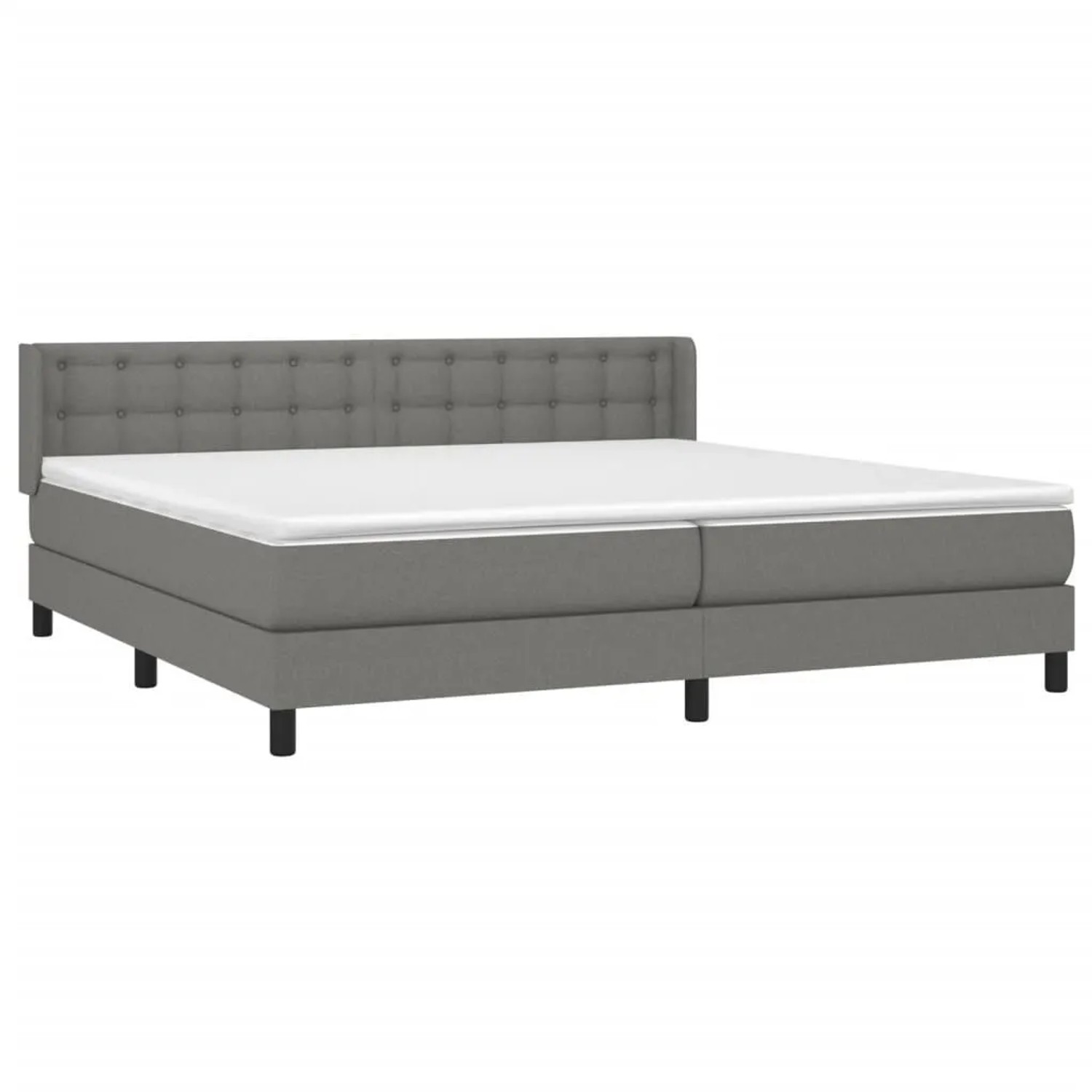 vidaXL Boxspringbett mit Matratze Dunkelgrau 200x200 cm Stoff 3130058 günstig online kaufen