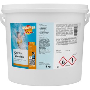 Eimer Summer Fun Combi Tabletten 5kg für Pool Desinfektion, Algenschutz und Flockung.