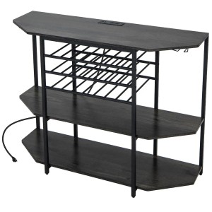 Costway Weinregal 3 Ebenen 21 Flaschen Grau 120 x 40 x 92 cm