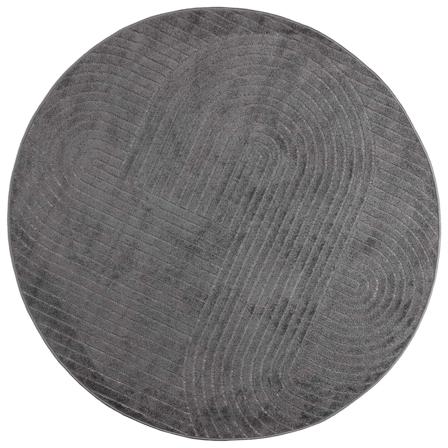 vidaXL Bereichsteppiche Rund PALMERAS Anthrazit Ø 160 CM Polyester 42022620