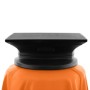 Schwarze, eckige Basis der Kurbelmechanik für den orangefarbenen Doppler Ampelschirm.