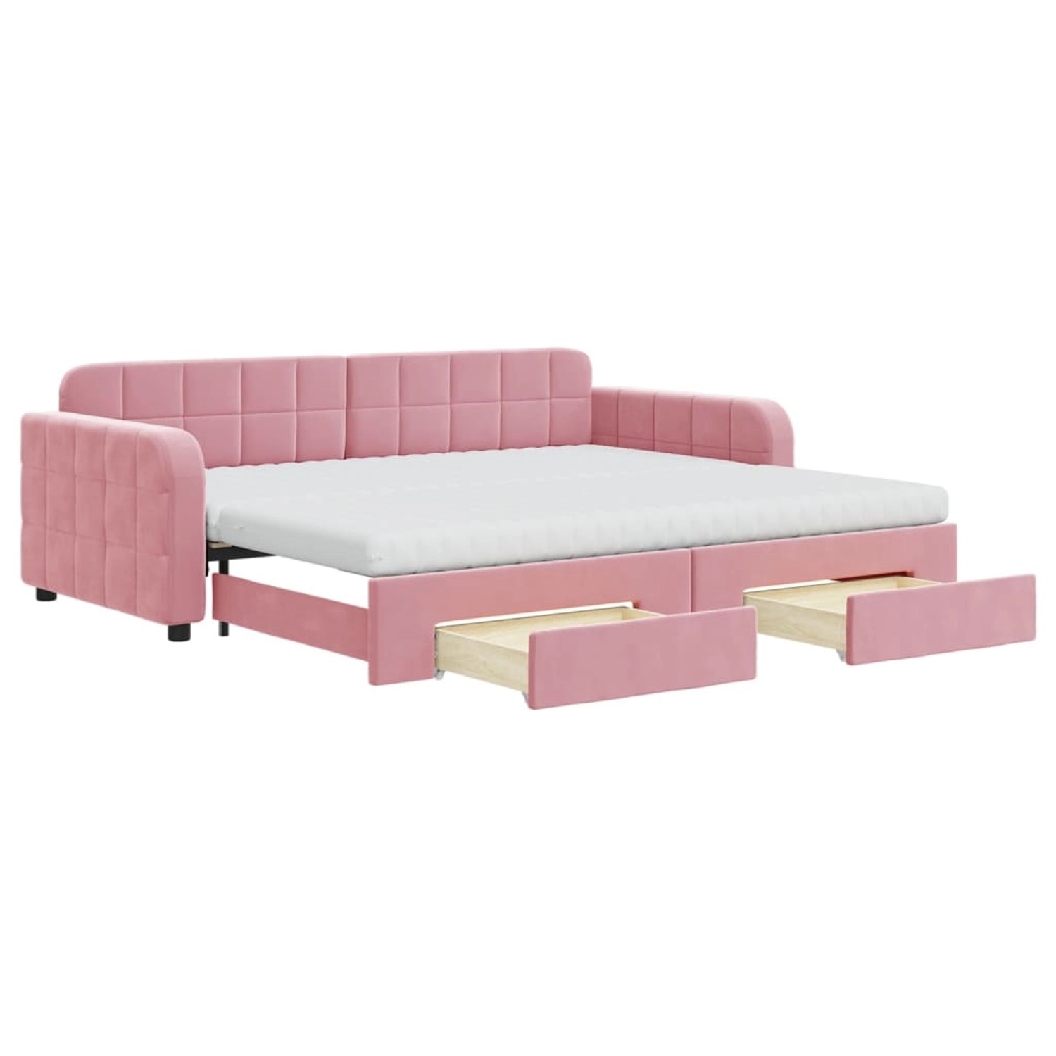vidaXL Tagesbett Ausziehbar mit Schubladen Rosa 90x200 cm Samt1881271 günstig online kaufen