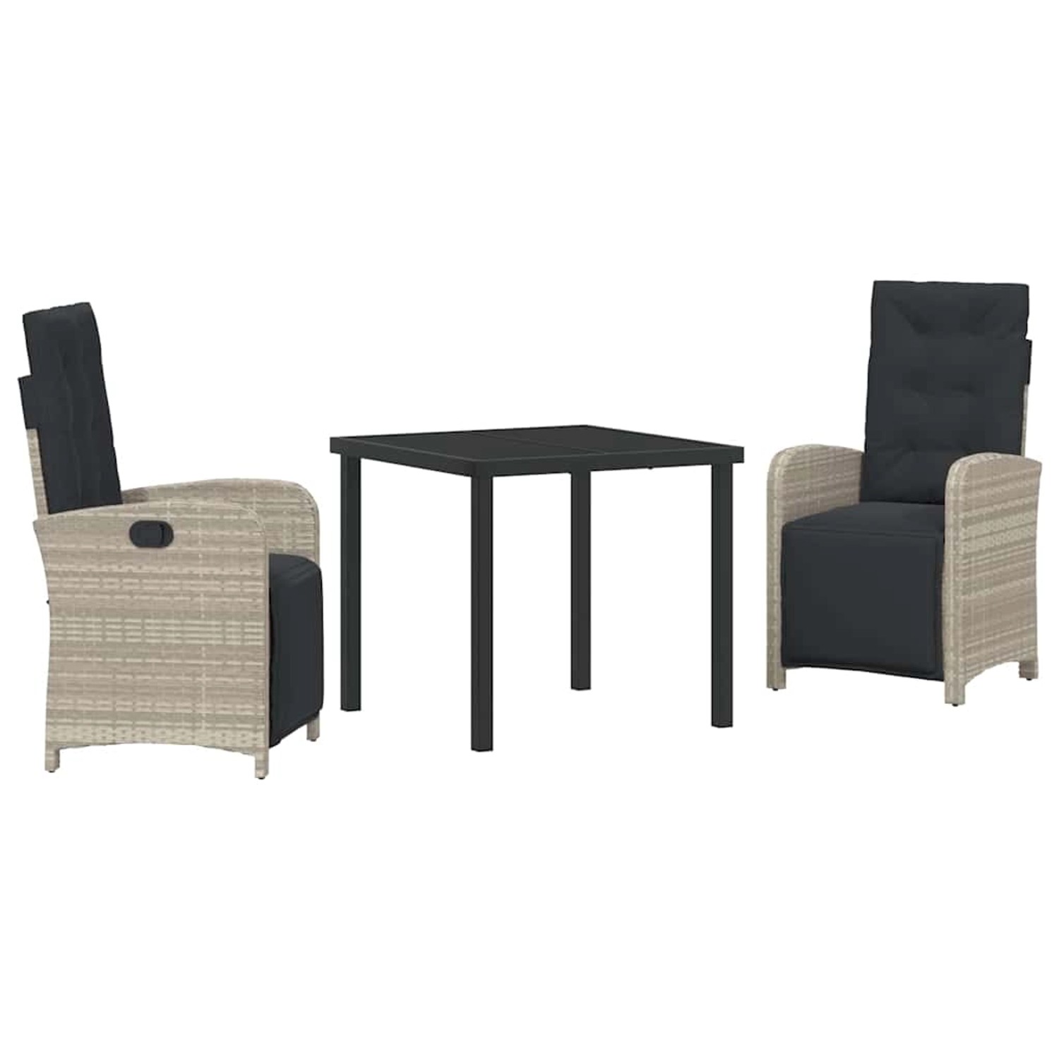vidaXL Garten Essgruppe 3-Tlg Hellgrau Poly Rattan 3380344 günstig online kaufen