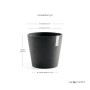 Ecopots Amsterdam Pflanztopf, dunkelgrau, Ø 30 cm. Ideal für Innen- & Außenbereich.