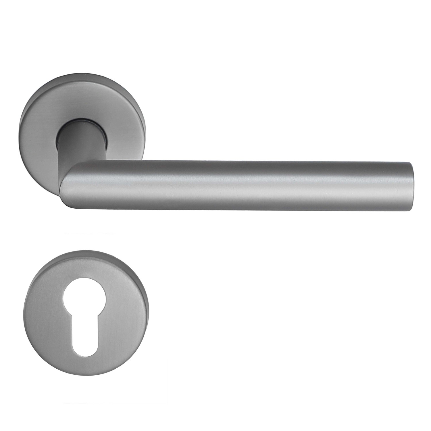 Thumbnail - MeinTürgriff Drückergarnitur Toulouse Samtgrau Türdrücker Edelstahl Türgriff PZ