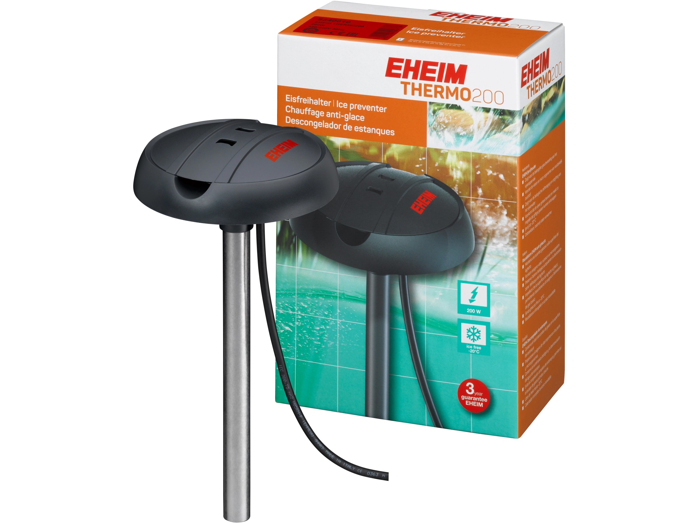 Teichheizung Gartenteich Teichheizung 1000 W Für Koi-Teiche (50-500 Gallonen) | Thermostat Bis -30°C | Aluminium-Boden Solarbetriebener Enteiser