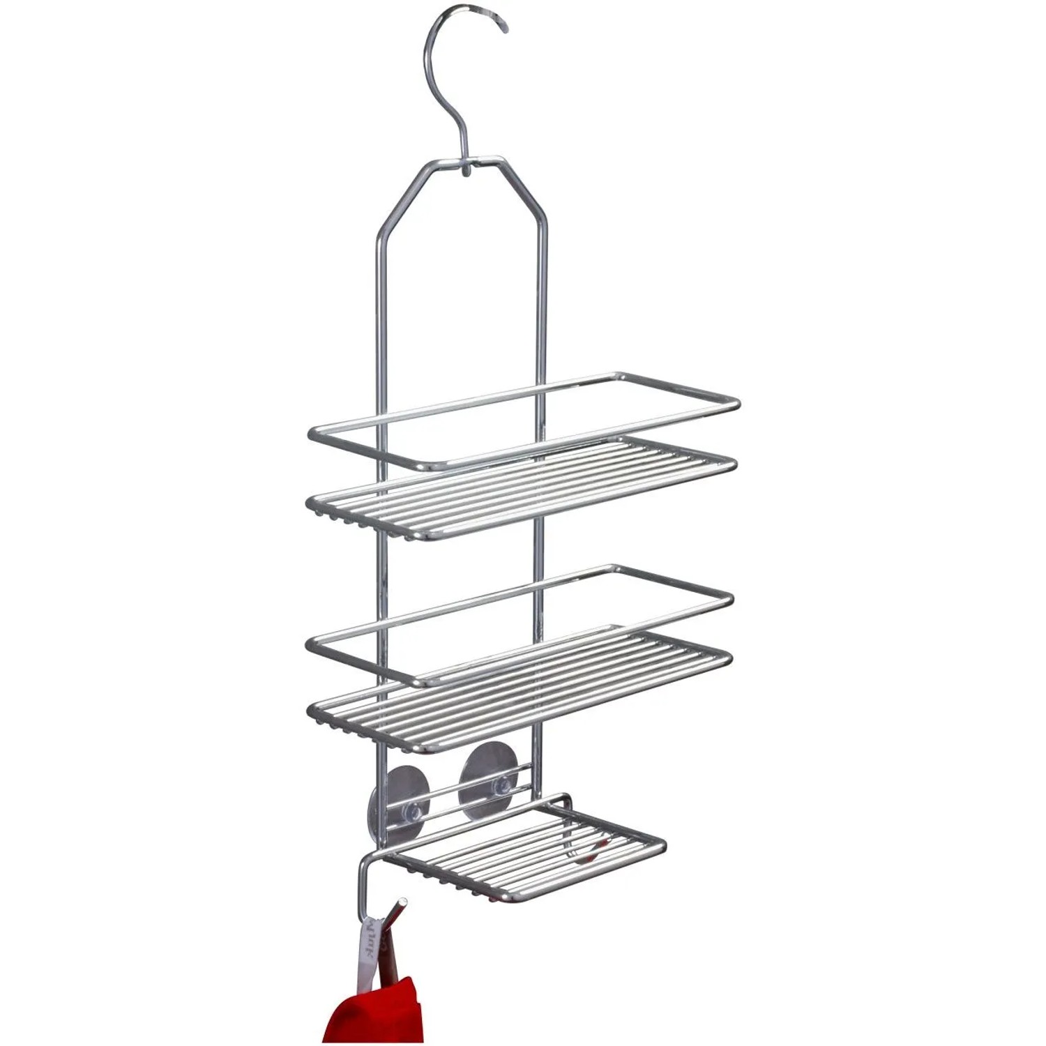 Euroshowers Duschablage Gitterrost Satin Gerade 3 Etagen Chrom 26 cm
