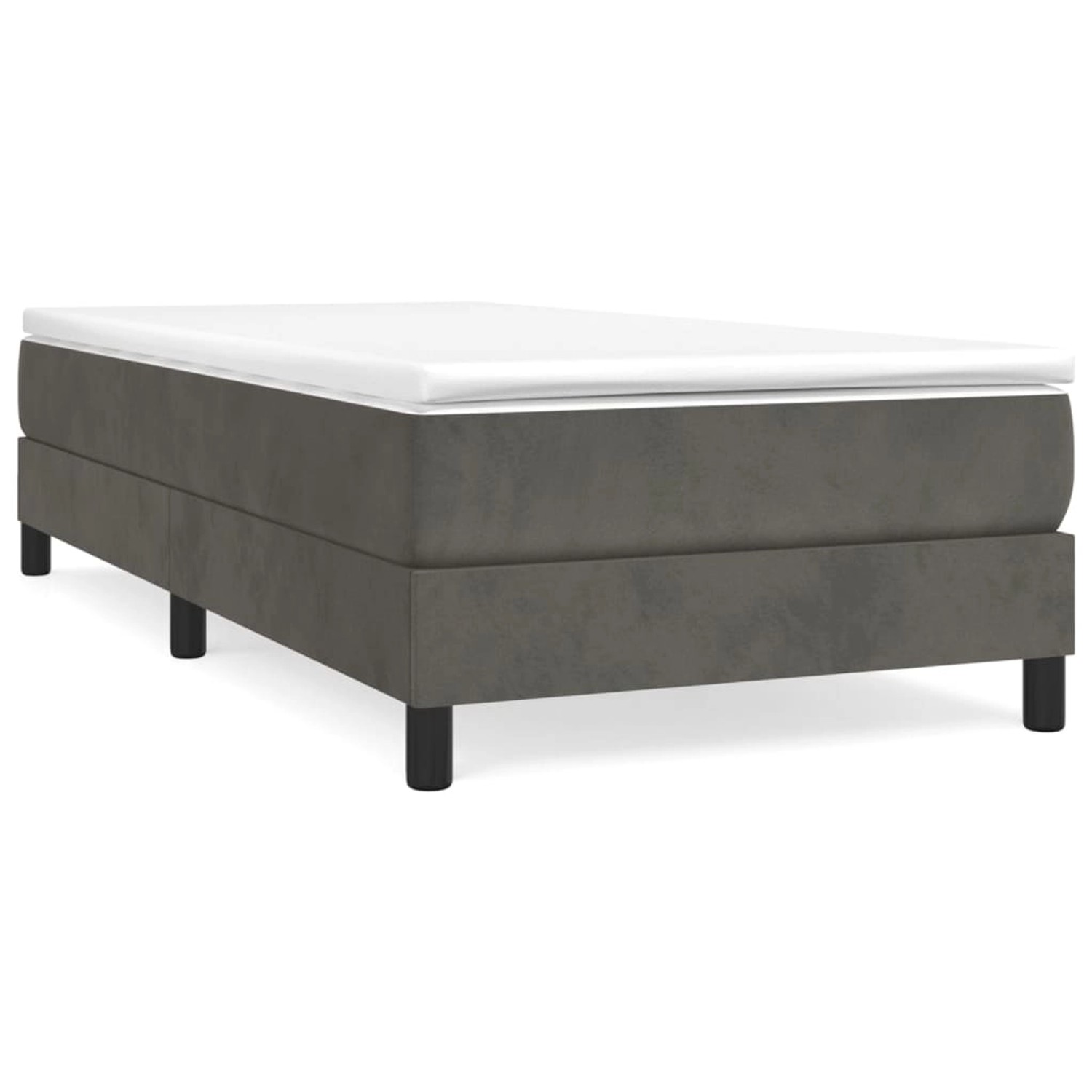 vidaXL Boxspringbett Dunkelgrau 80x200 cm Samt1537561