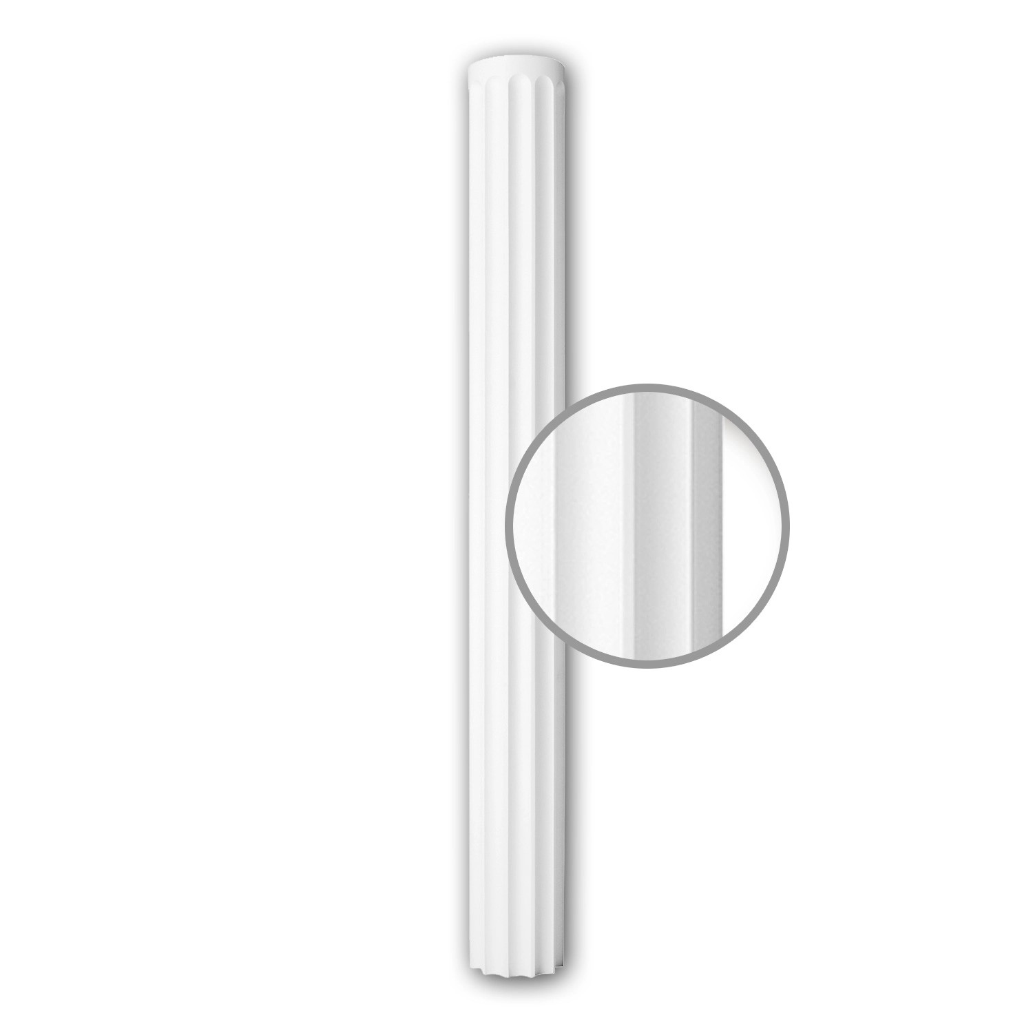 PROFHOME 112010 Vollsäulen Schaft Säule Zierelement Stuckdekor 25 cm x 229,6 cm Weiß