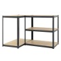Graues Juskys Lagerregal Basic, 200x100x60 cm, mit 5 Böden und verzinktem Metallrahmen.