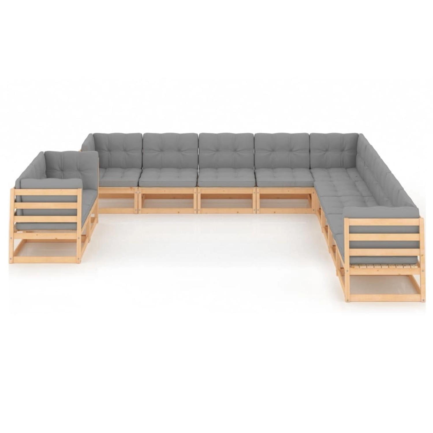 11-tlg. Garten-lounge-set Mit Kissen Kiefer Massivholz günstig online kaufen