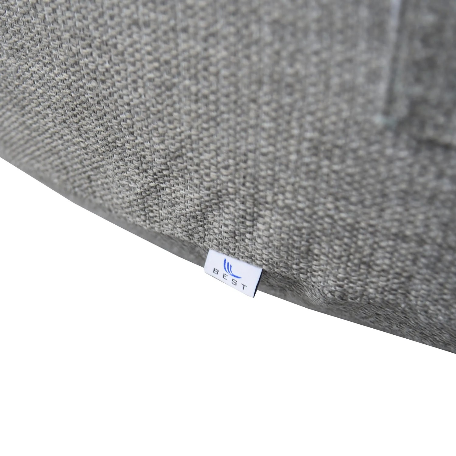 Detailaufnahme: Anthrazitfarbenes Best Daybed Rondo, wasserdicht, mit Logo.