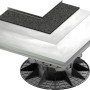 GS Terrassen Aluminium Randhalter Innenecke für Plattenlager, Stellfußhöhe 27-40 mm.