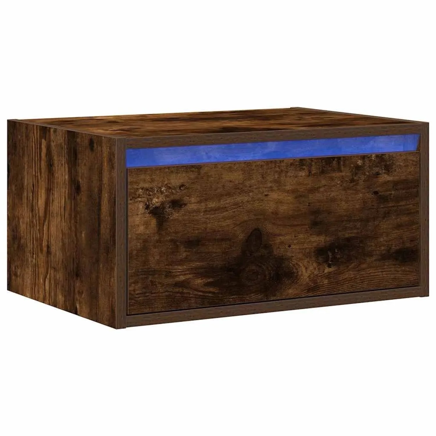 vidaXL Wand-Nachttisch mit LED-Leuchten Räuchereiche 860219