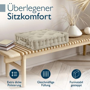 Beautissu Mila Stuhlkissen 40x40x8cm Leinen 4tlg