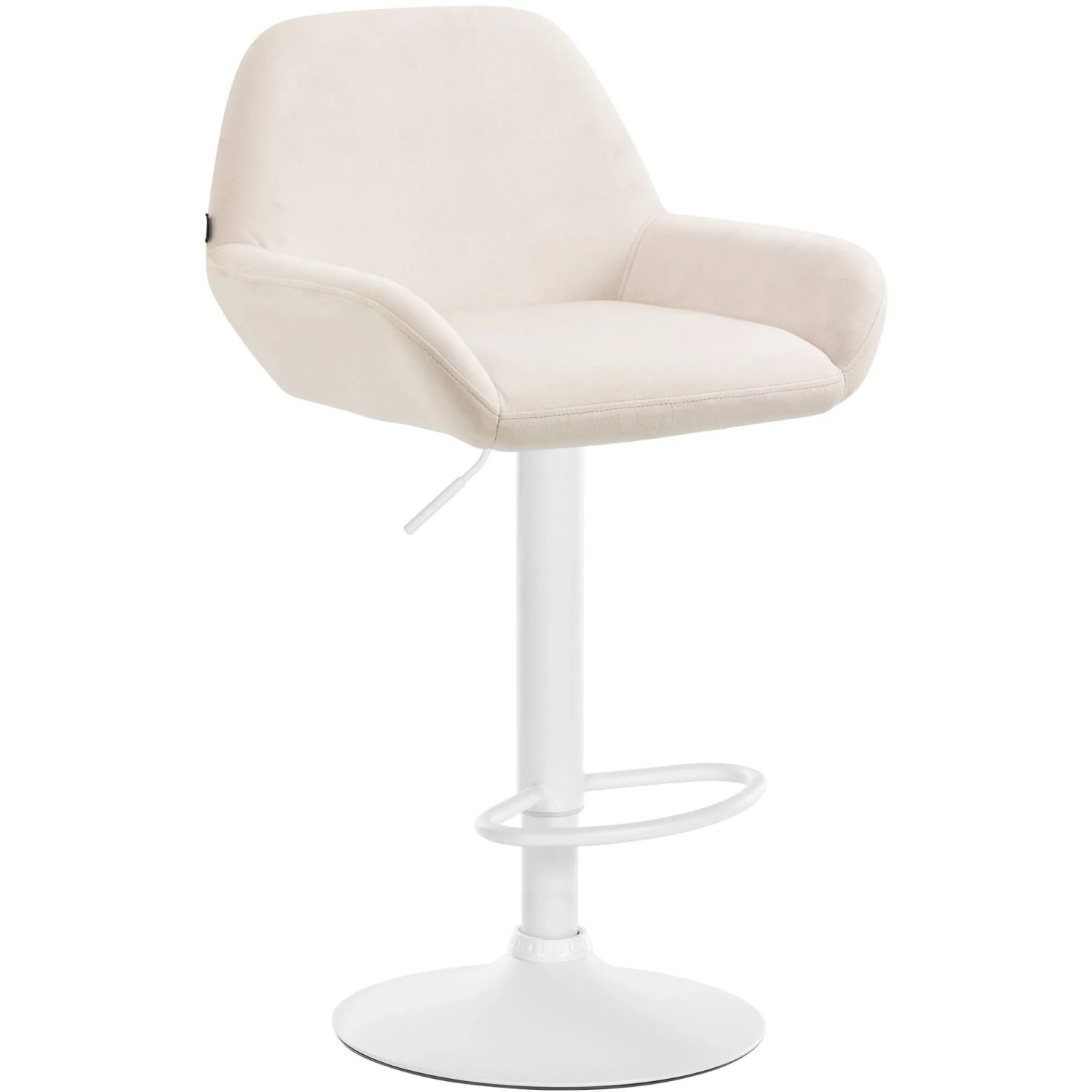 CLP Barhocker Braga Samt Creme/Weiß