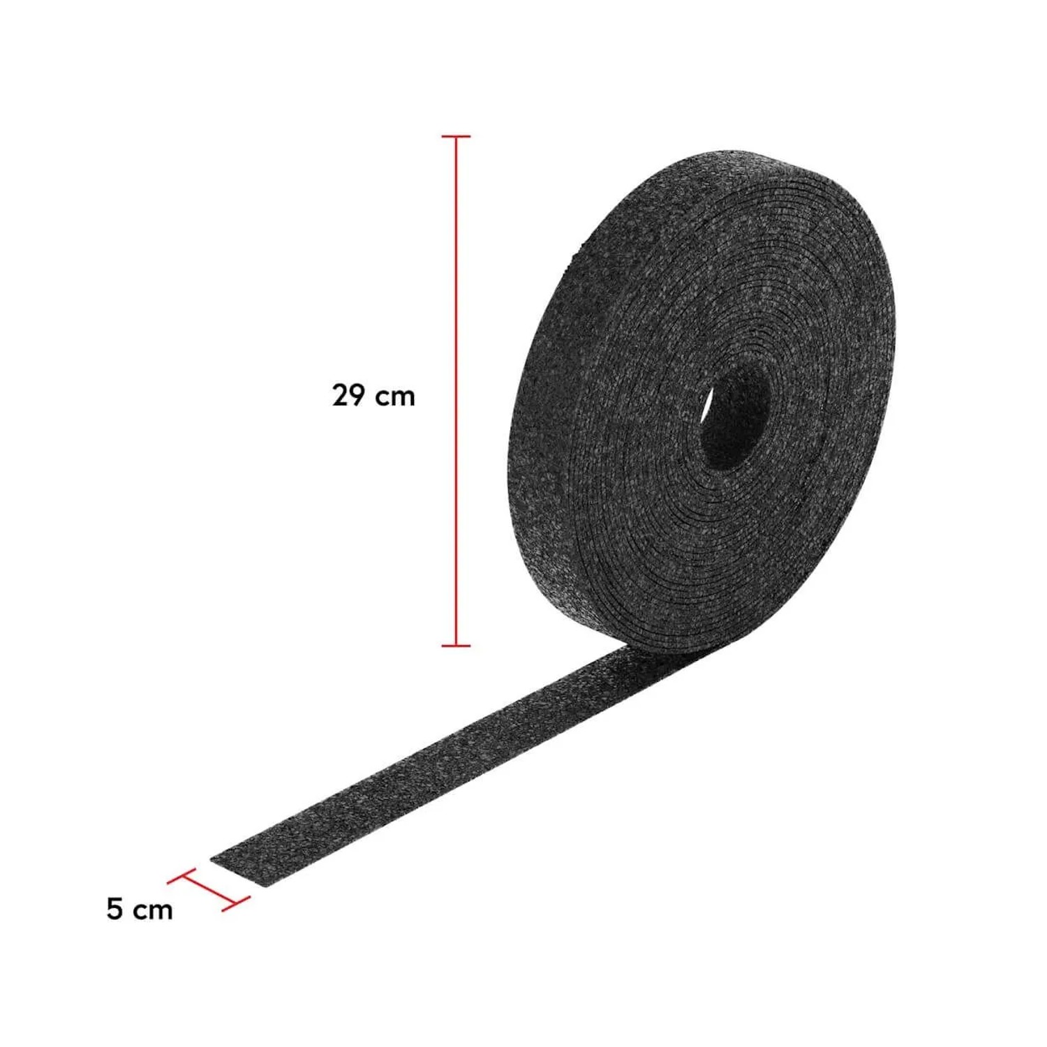 Dunkelgraue Bauheld Terrassenpads Rolle aus Gummigranulat, 29 cm Durchmesser, 5 cm breit. Zuschneidbare Trittschalldämmung.