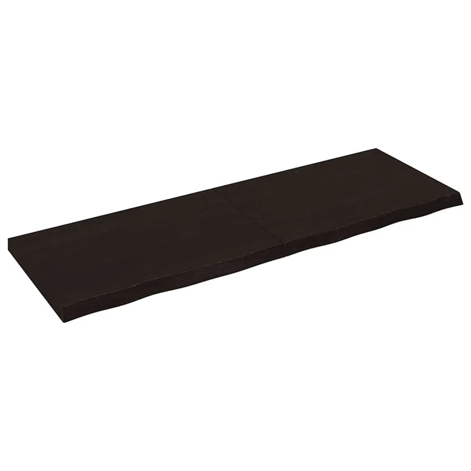 vidaXL Tischplatte Dunkelbraun 180x60x2-6cm Massivholz Eiche 3156457