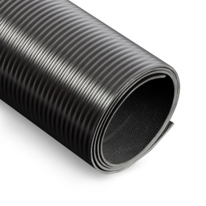 KARAT PVC-Bodenbelag Strips Schwarz Widerstandsfähig Pflegeleicht 120 x 1000 x 0,2 cm