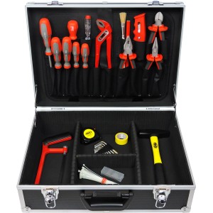Offener Famex Werkzeugkoffer 759-63, 126-teilig mit Werkzeugsortiment.