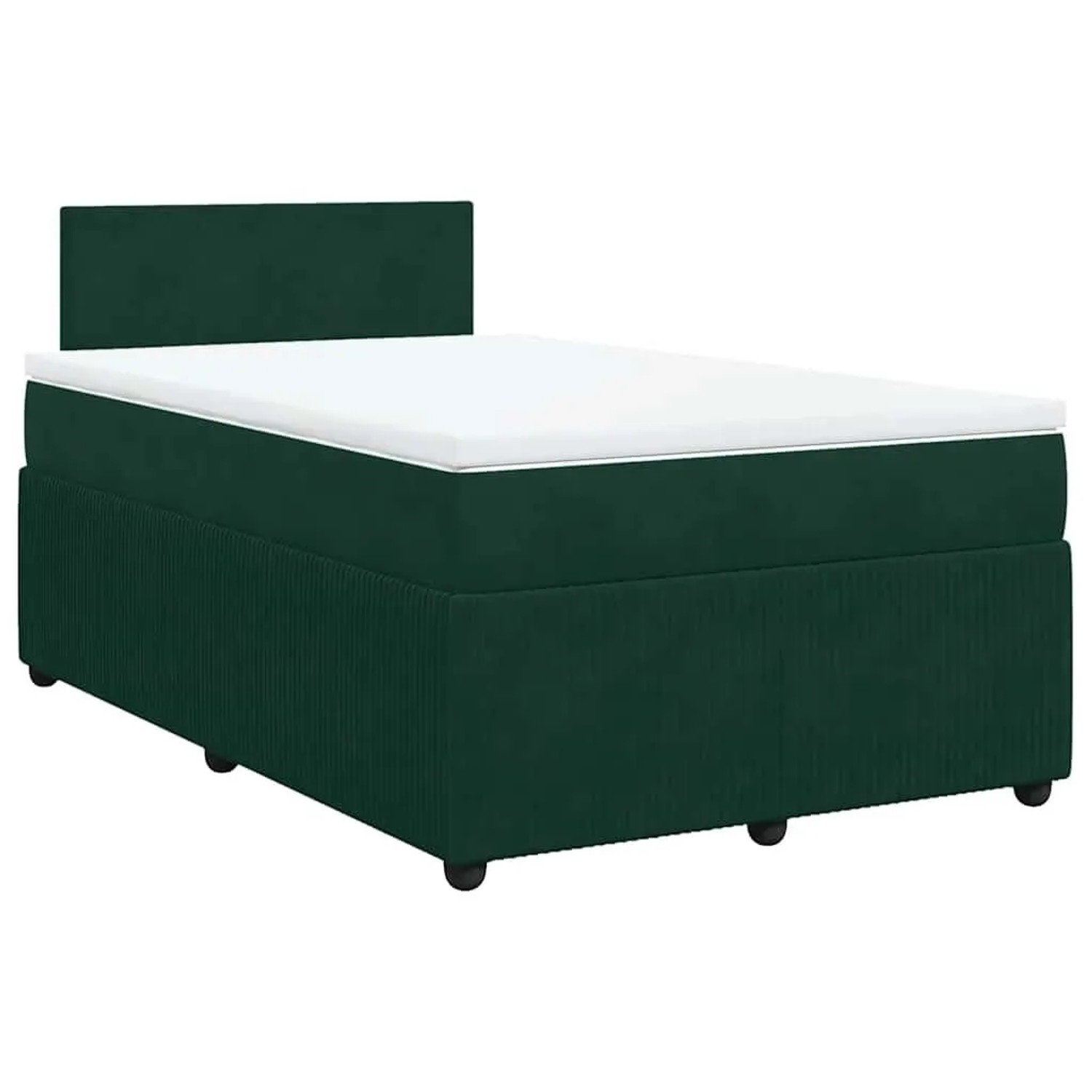 vidaXL Boxspringbett mit Matratze Dunkelgrün 120x190 cm Samt 3287683 günstig online kaufen