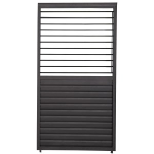 Shutter Wand 113 cm für Terrassenüberdachung, mit horizontal verstellbaren Lamellen.