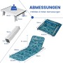 Costway 2er Set Strandmatte mit Beistelltisch Kopfkissen Türkisblau_3