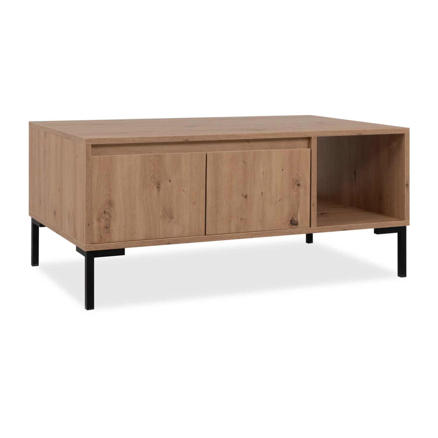 Furn.Design Couchtisch Eiche Artisan 100 cm 2 Türen und Ablage Modern Basti günstig online kaufen