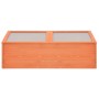 Rechteckiges vidaXL Frühbeet aus Holz mit zwei transparenten PC-Platten-Deckeln für Pflanzen und Gemüse.
