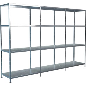 Schulte Regal Set, 180x260x50 cm, verzinkt. Steckregal mit 2 Anbauregalen für Keller, Garage oder Werkstatt.