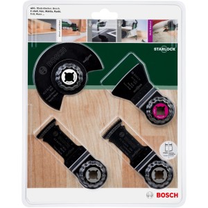 Bosch Starlock Set, 4-teilig, für Multifunktionswerkzeuge, geeignet für Boden- und Einbauarbeiten.