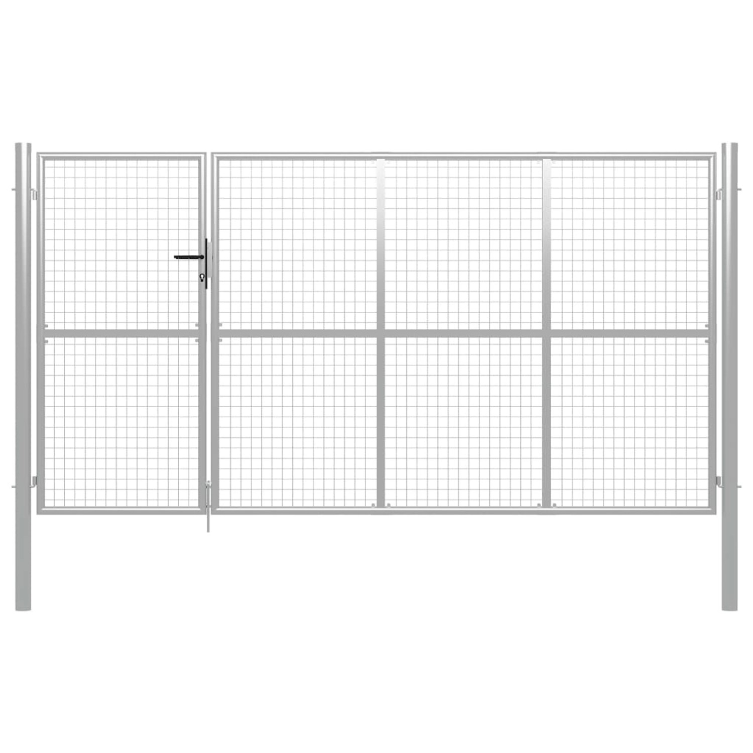 vidaXL Gartentor Stahl 350 x 150 cm Silbern 144343 günstig online kaufen
