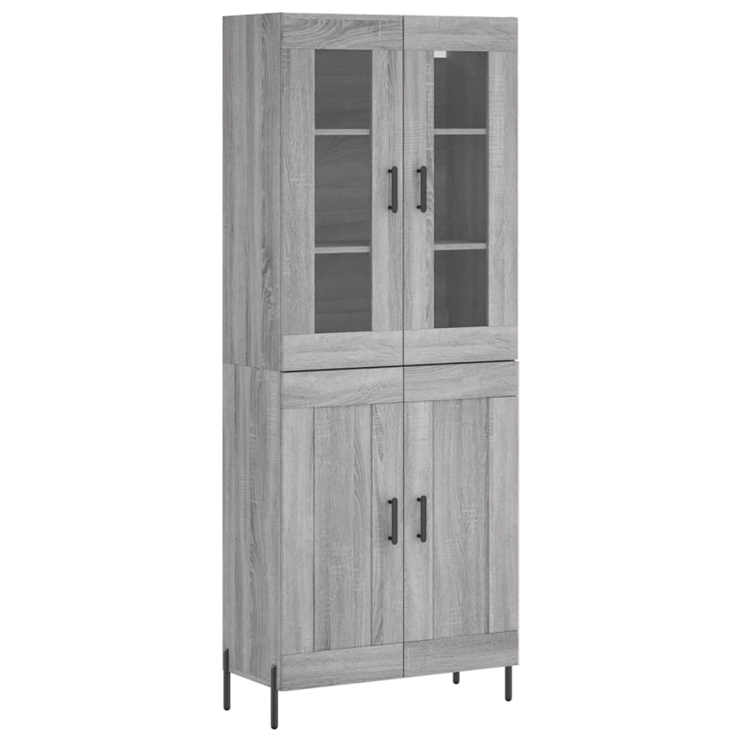 vidaXL Highboard Grau Sonoma 69,5x34x180 cm Holzwerkstoff 3198351