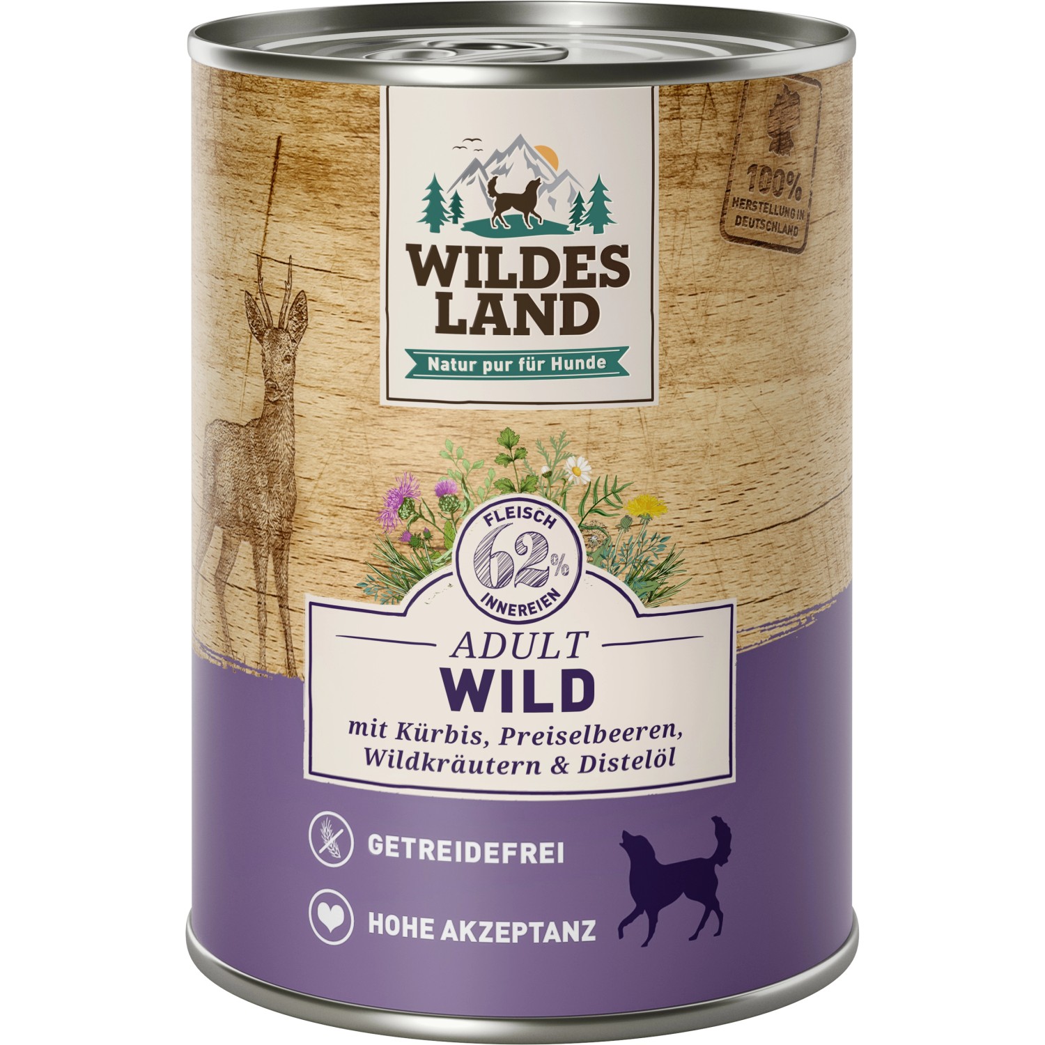 Wildes Land Hunde-Nassfutter Wild mit Kürbis 400 g