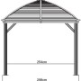 Technische Zeichnung: Sojag Pavillon Moreno 10x14 Anthrazit, Maße 298x423x283 cm.