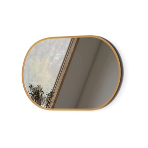 Ovaler Badspiegel mit goldenem Metallrahmen, 45x60 cm. Wandspiegel für Badezimmer.