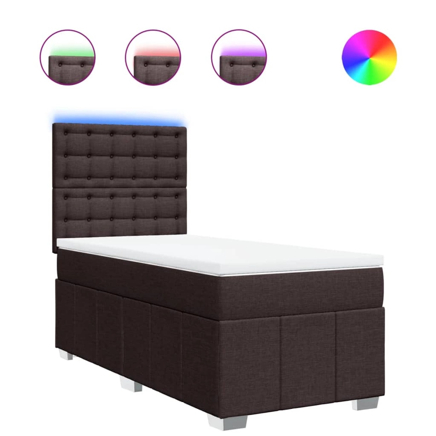 vidaXL Boxspringbett mit Matratze Dunkelbraun 80x200 cm Stoff 3293812 günstig online kaufen