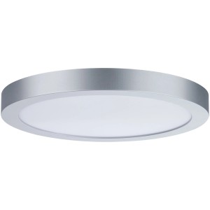 Runde, matte Chrom Paulmann LED Deckenleuchte Abia, 30 cm Durchmesser.